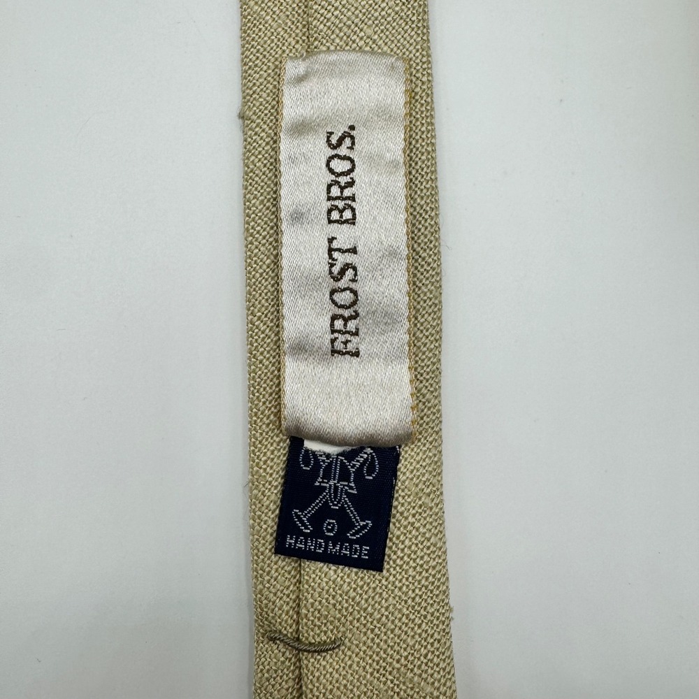 Polo Ralph Lauren Mens Tie Tan 100% Linen Embroidered Pony Logo Luxury Designer - Picture 6 of 9
